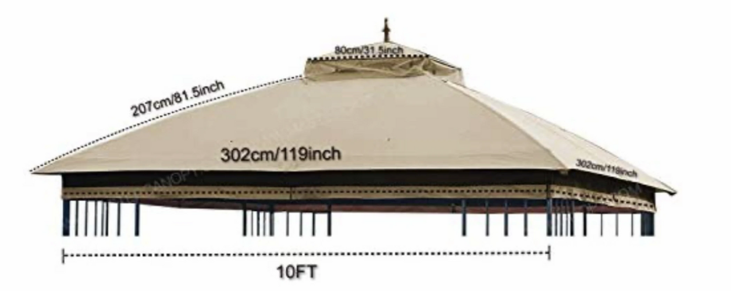Gazebo 10x10 Replacement canopy and Vent Set model Allen and Roth 30170