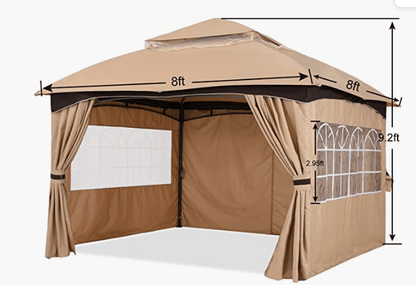 10’x12’ Gazebo Patio Gazebos for Winter, Weatherproof Gazebo with Window Curtains for Outdoor Party Wedding