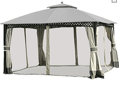 Big Lots Dome Gazebo Replacement 10x12 Canopy and Vent Cover for L-71762 Riplock 350 - Slate Gray