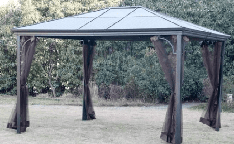 Brown + Light Brown Replacement Curtain and Mosquito Netting Hardtop Gazebo 10x12