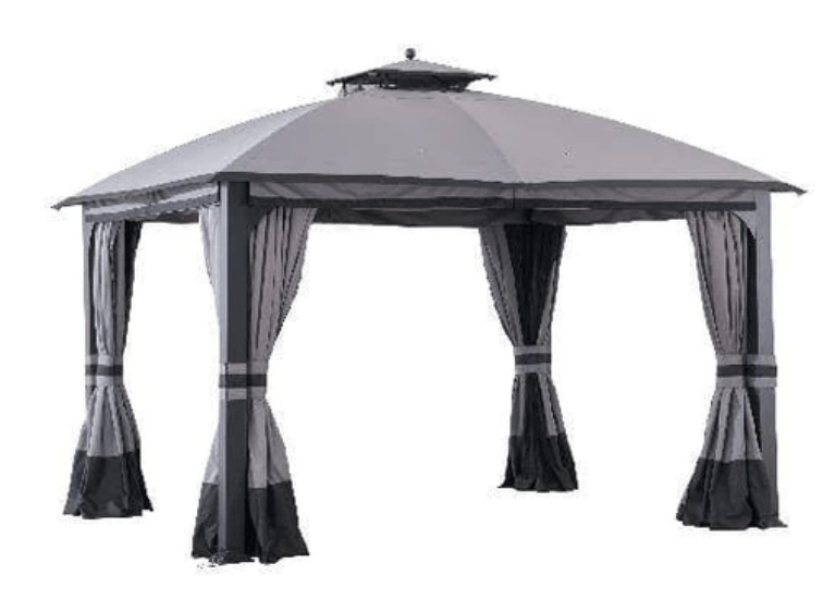 Dark Gray+Black Replacement Privacy Curtain For Grey domed roof Soft Top Gazebo A101001410 Sold At Lowe's & Rona