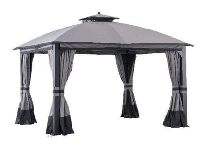 Dark Gray+Black Replacement Privacy Curtain For Grey domed roof Soft Top Gazebo A101001410 Sold At Lowe's & Rona