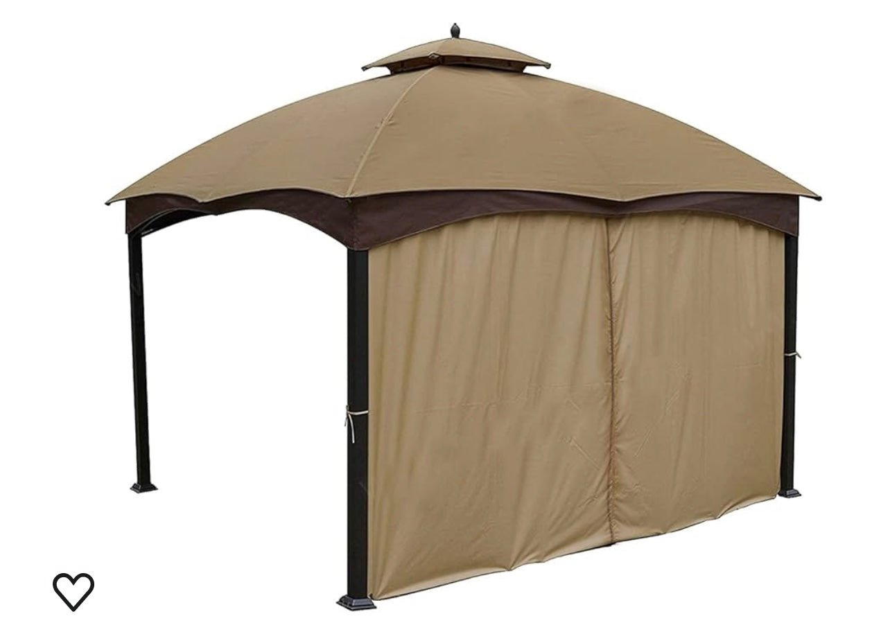 Gazebo Universal Replacement Privacy Curtain – 10' x 10' Gazebo Side Wall Outdoor Privacy Panel with Zipper (Bro