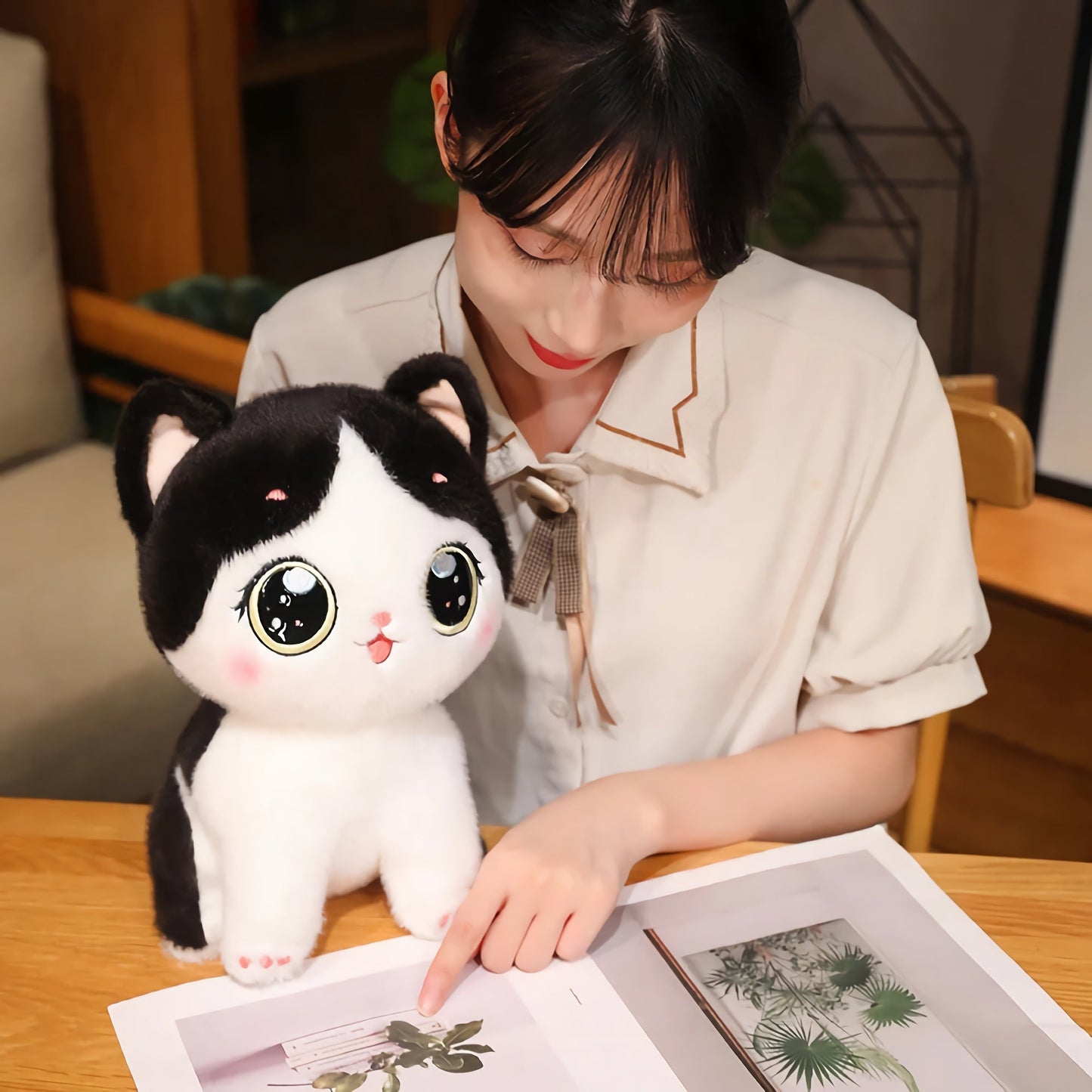 Big-Eyed Cute Kitten Plush